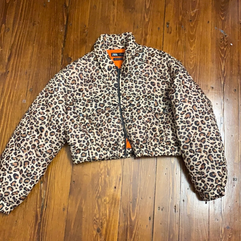 Zara cheetah bomber jacket